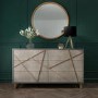 Anastasia 6 Drawer Chest of Drawers in Taupe with Gold Painted Wooden Trim