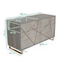 Anastasia 6 Drawer Chest of Drawers in Taupe with Gold Painted Wooden Trim