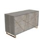 Anastasia 6 Drawer Chest of Drawers in Taupe with Gold Painted Wooden Trim