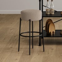 Beige Boucle Kitchen Counter Stool - Anais