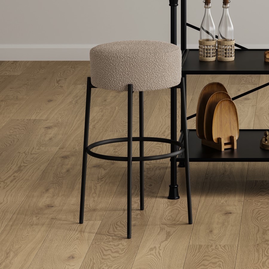Beige Boucle Kitchen Counter Stool - Anais