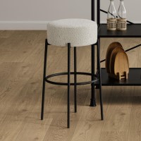 Cream Boucle Kitchen Counter Stool - Anais