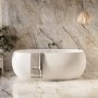 Freestanding Double Ended 1700 x 825mm Bath Matt White - Ana