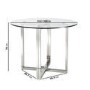 Small Round Glass Dining Table with Chrome Legs - Seats 4 - Alana Boutique