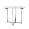 Round Glass Dining Table with Mirrored Legs - Seats 4 - Alana Boutique