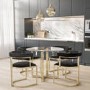 Round Glass Dining Table with Gold Legs - Seats 4 - Alana Boutique