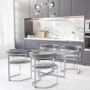 Rectangle Glass Top Dining Table - Seats 6 - Alana Boutique