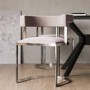 GRADE A2 - Beige Velvet Cantilever Dining Chair - Alana Boutique