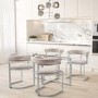 GRADE A2 - Beige Velvet Cantilever Dining Chair - Alana Boutique