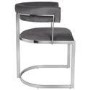 GRADE A2 - Grey Velvet Cantilever Dining Armchair - Alana Boutique