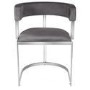 GRADE A2 - Grey Velvet Cantilever Dining Armchair - Alana Boutique