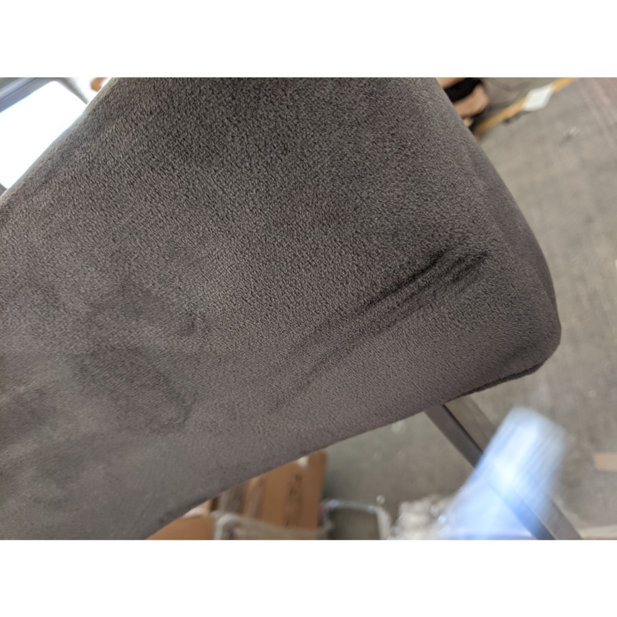 GRADE A2 - Grey Velvet Cantilever Dining Armchair - Alana Boutique