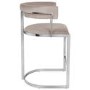 ONLY OPENED - Mink Velvet Cantilever Kitchen Stool with Back - 66cm - Alana Boutique