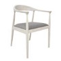Solid Oak Carver Dining Chair in White - Anders