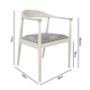 Solid Oak Carver Dining Chair in White - Anders