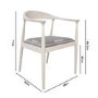 Solid Oak Carver Dining Chair in White - Anders