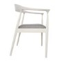 Solid Oak Carver Dining Chair in White - Anders