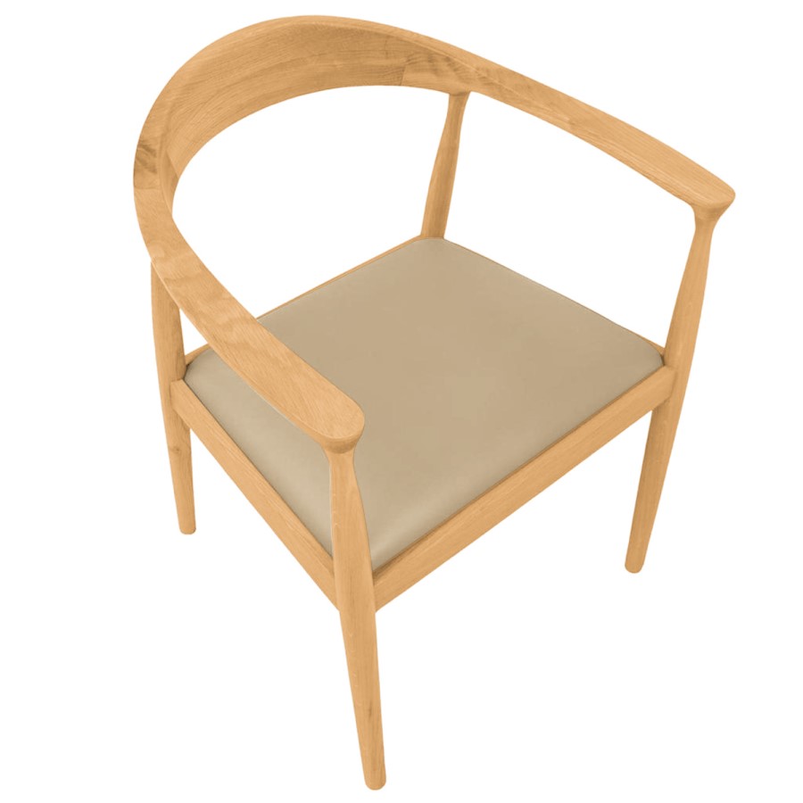 GRADE A1 - Solid Oak Carver Dining Chair - Anders
