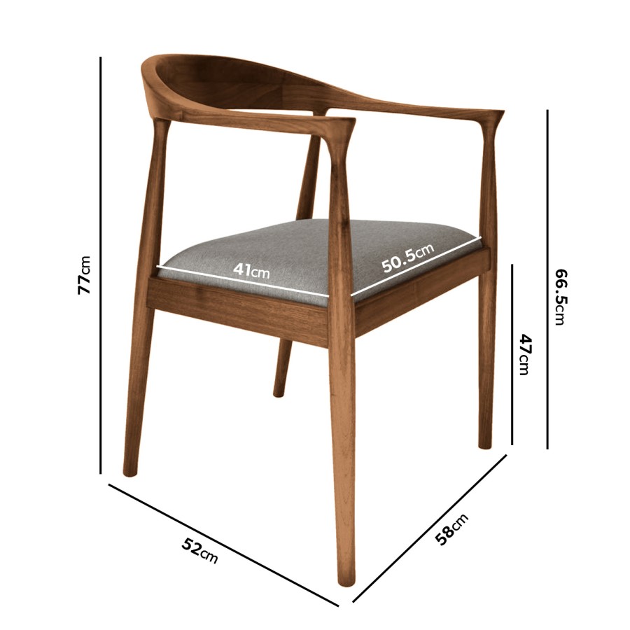 Solid Walnut Carver Dining Chair - Anders