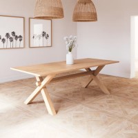 Large Oak Refectory Dining Table - Seats 10 - Anders