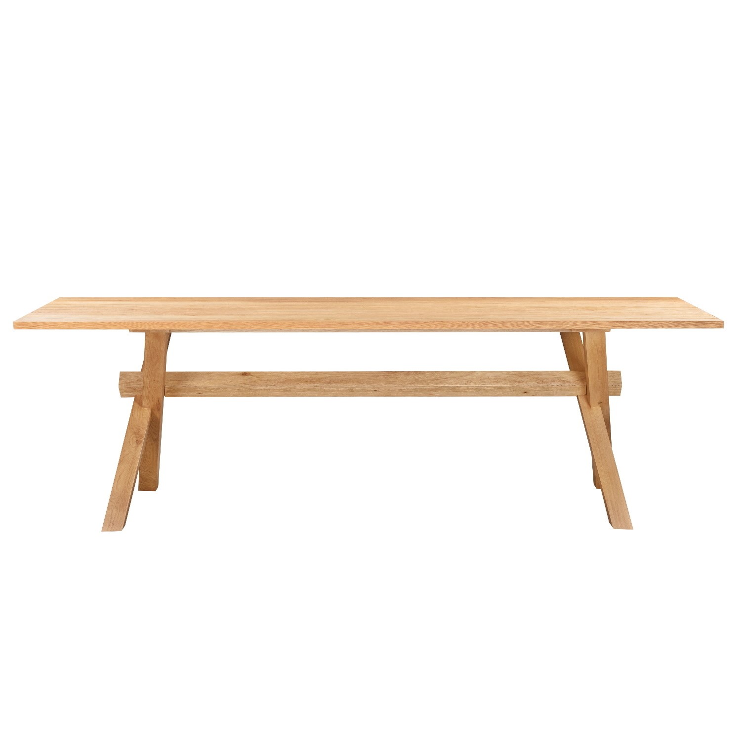 Large Oak Refectory Dining Table - Seats 10 - Anders - Furniture123