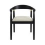 Brass Detail Black Carver Dining Chair - Anders