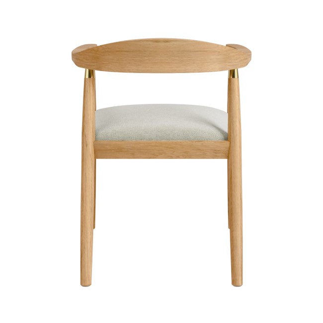 Brass Detail Oak Carver Dining Chair - Anders