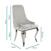 GRADE A1 - Set of 2 Grey Velvet Dining Chairs with Silver Legs - Angelica