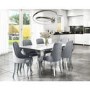 GRADE A1 - Angelica Mirrored Dining Table with White Glass - Seats 6 - 160cm