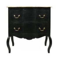 GRADE A1 - Angelique Matt Black French Style Chest of Drawers