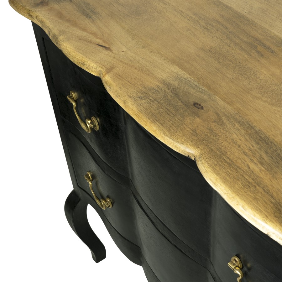 GRADE A1 - Angelique Matt Black French Style Chest of Drawers