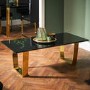 LPD Antibes Black High Gloss Coffee Table with Polished Gold Legs