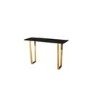 LPD Antibes Black High Gloss Console Table with Polished Gold Legs