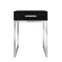 Black Solid Wood Bedside Table with Storage Drawer - Anaya