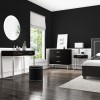 Black Solid Wood Bedside Table with Storage Drawer - Anaya