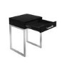 Black Solid Wood Bedside Table with Storage Drawer - Anaya