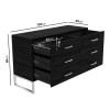 GRADE A1 - Anaya 6 Drawer Wide Chest of Drawers in Black with Chrome Legs