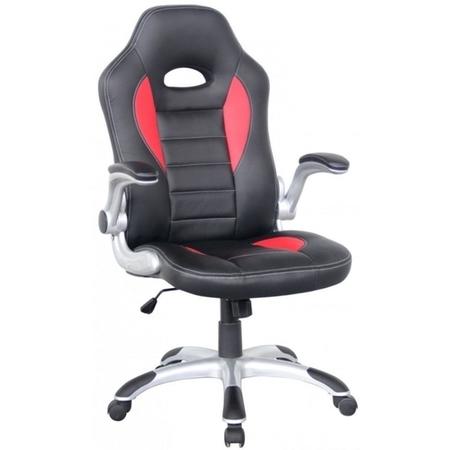 Talladega Racing Office Chair in Black and Red Faux Leather