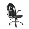 Talladega Racing Chair in Black and White Faux Leather