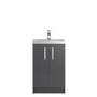 Grey Free Standing Bathroom Vanity Unit & Basin - W505 x H850mm
