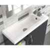 Grey Wall Hung Compact Bathroom Vanity Unit &amp; Basin - W405 x H540mm