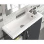 Grey Wall Hung Compact Bathroom Vanity unit & Basin - W505 x H540mm