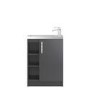 Grey Free Standing Compact Bathroom Vanity Unit & Basin - W605 x H850mm