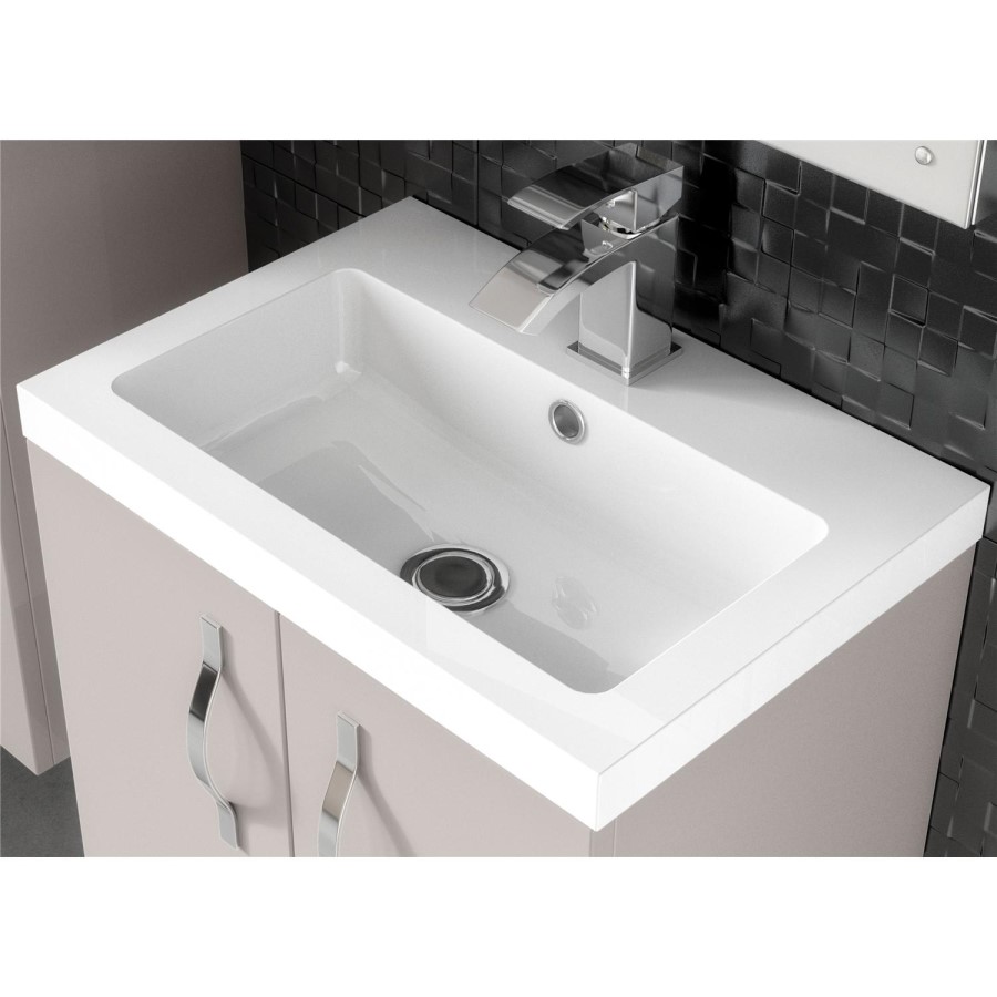 Cashmere Free Standing Bathroom Vanity Unit & Basin - W505 x H850mm