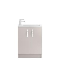 Cashmere Free Standing Compact Bathroom Vanity Unit & Basin - W605 x H850mm
