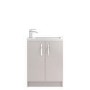Cashmere Free Standing Compact Bathroom Vanity Unit & Basin - W605 x H850mm