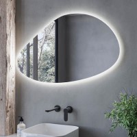 Pebble Backlit Heated Bathroom Mirror with Lights 600 x 1000mm - Apollo