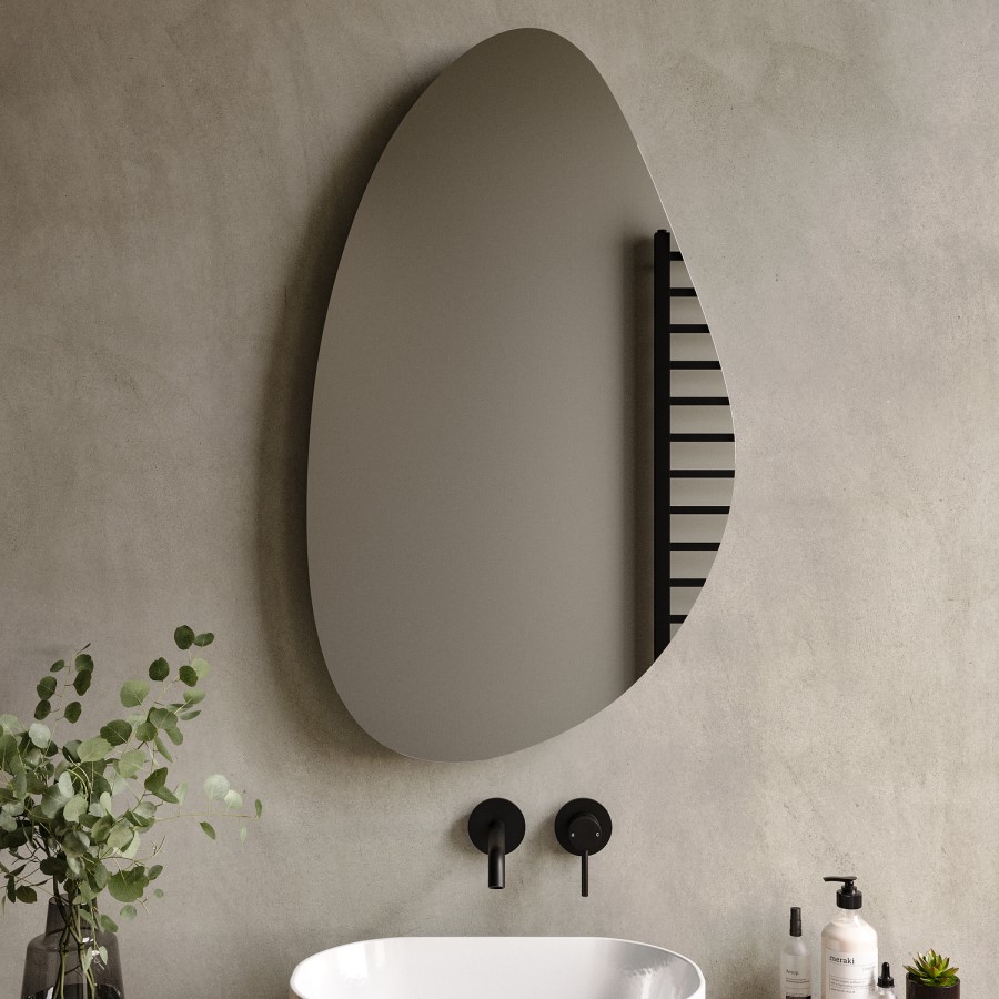 Pebble Backlit Bathroom Mirror with Battery Operated Lights 600 x 1000mm- Apollo