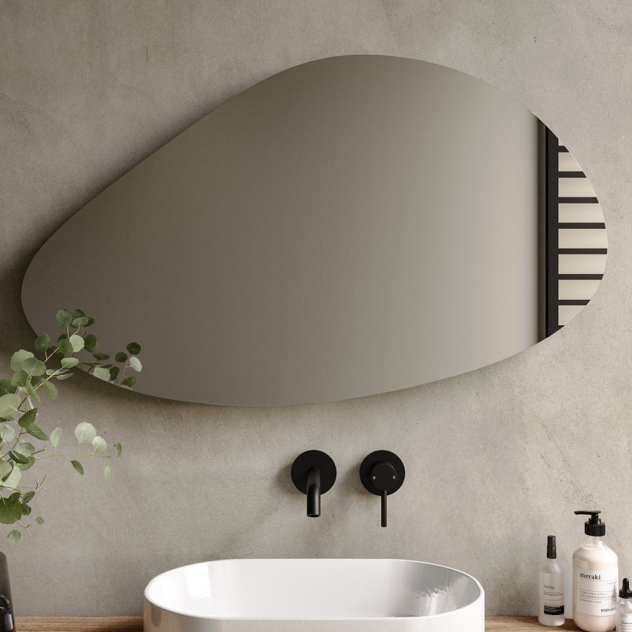 Pebble Backlit Bathroom Mirror with Battery Operated Lights 600 x 1000mm- Apollo