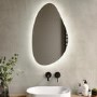Pebble Backlit Bathroom Mirror with Battery Operated Lights 500 x 800mm - Apollo